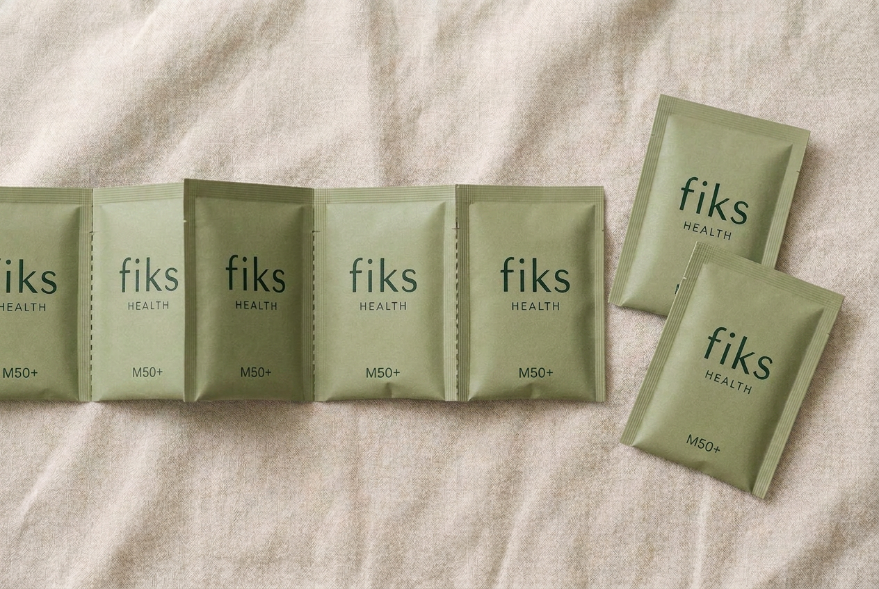 Sage-olive Fiks sachet strip for Male 50+