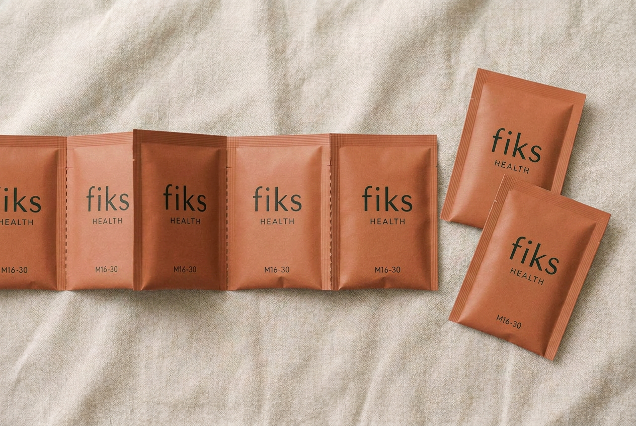 Terracotta Fiks sachet strip for Male 16–30