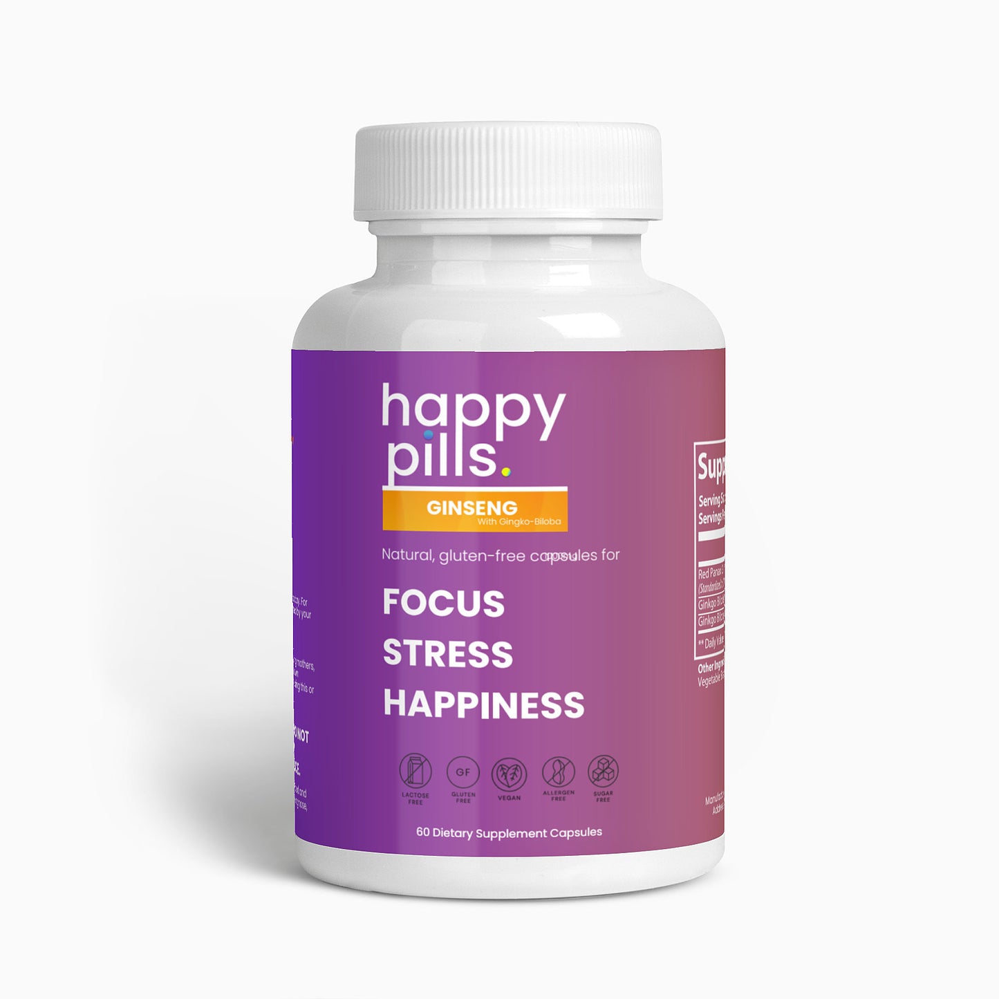 Ginseng Vitamins (Focus, Stress, Happiness) - Happy Pills