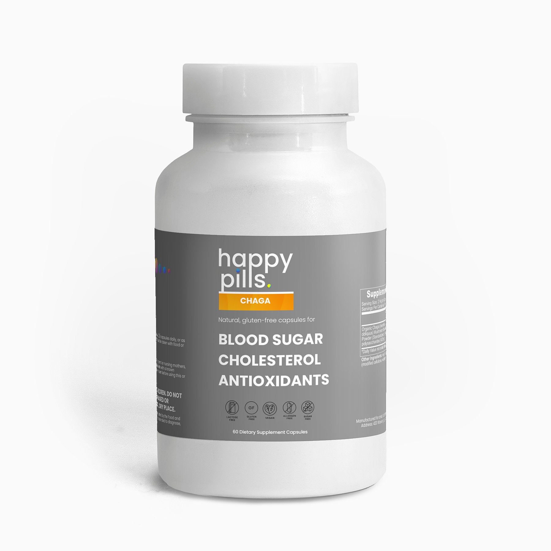 Chaga Vitamins (Blood Sugar, Cholesterol, Antioxidants) - Happy Pills