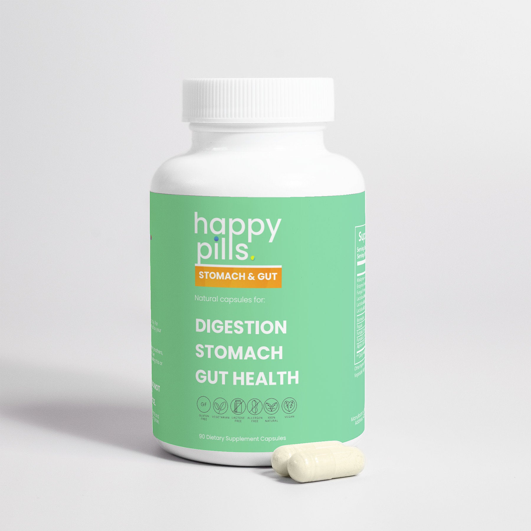 Digestion & Stomach Health Natural Blend (Capsules) - Happy Pills