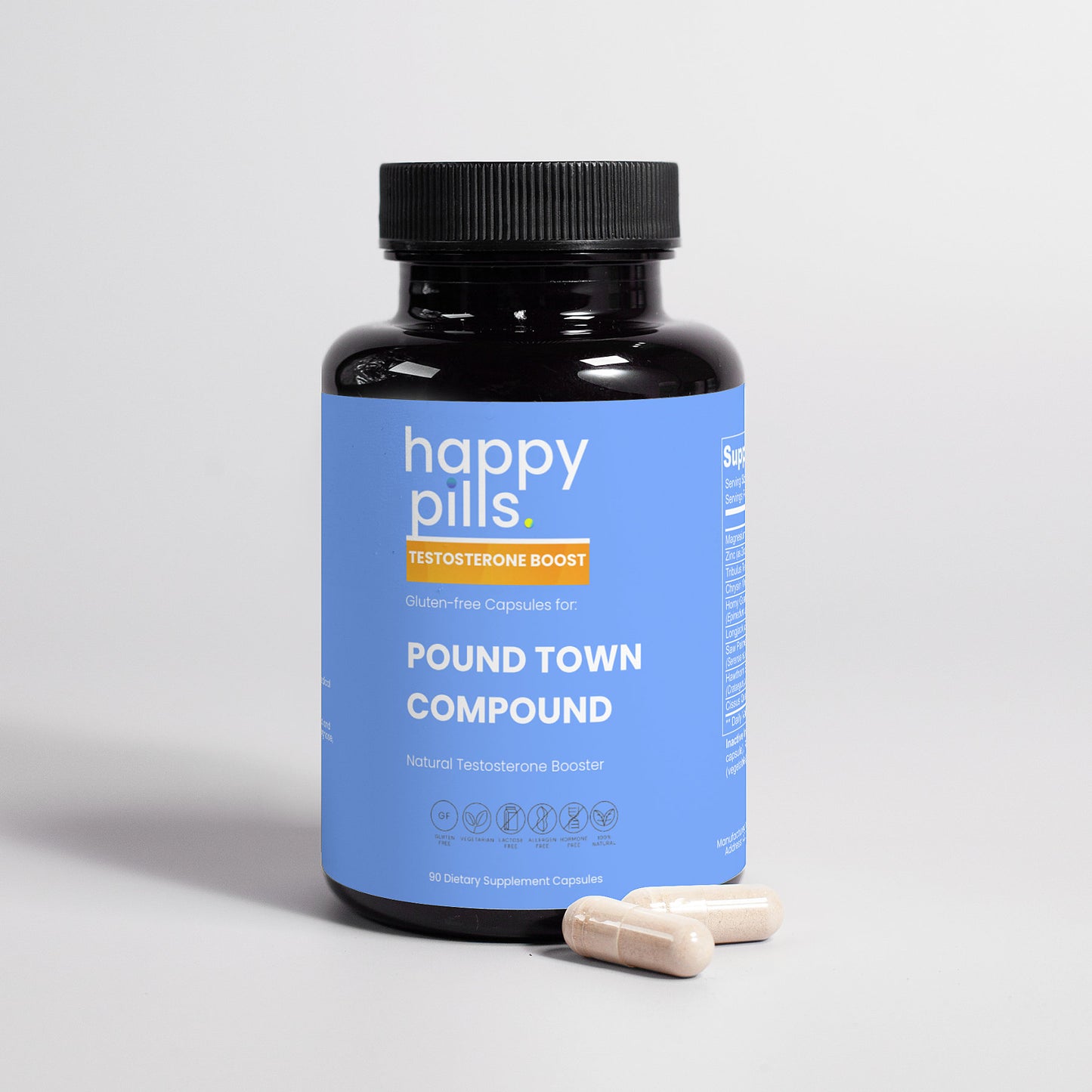 POUND TOWN Testosterone Booster (Libido, Strength, Energy) - Happy Pills