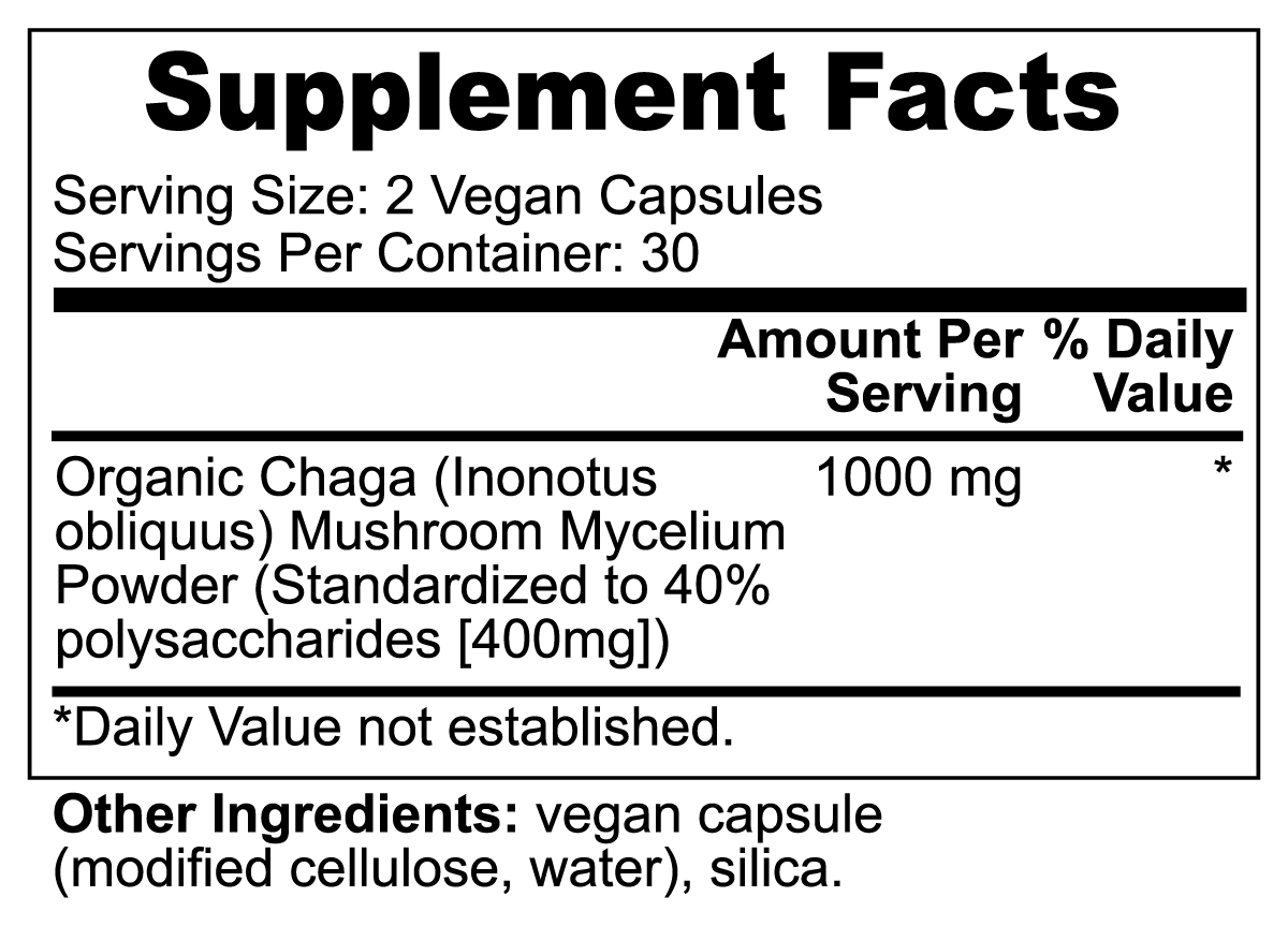 Chaga Vitamins (Blood Sugar, Cholesterol, Antioxidants) - Happy Pills