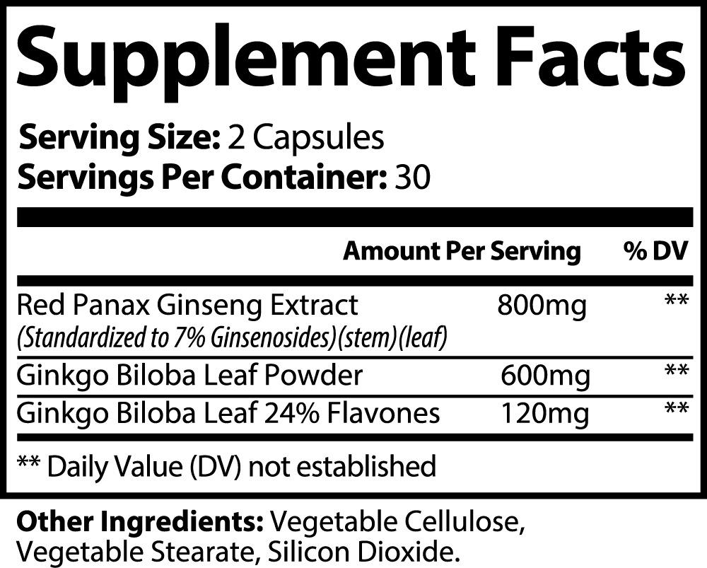 Ginkgo Biloba (Focus, Memory, Circulation) - Happy Pills