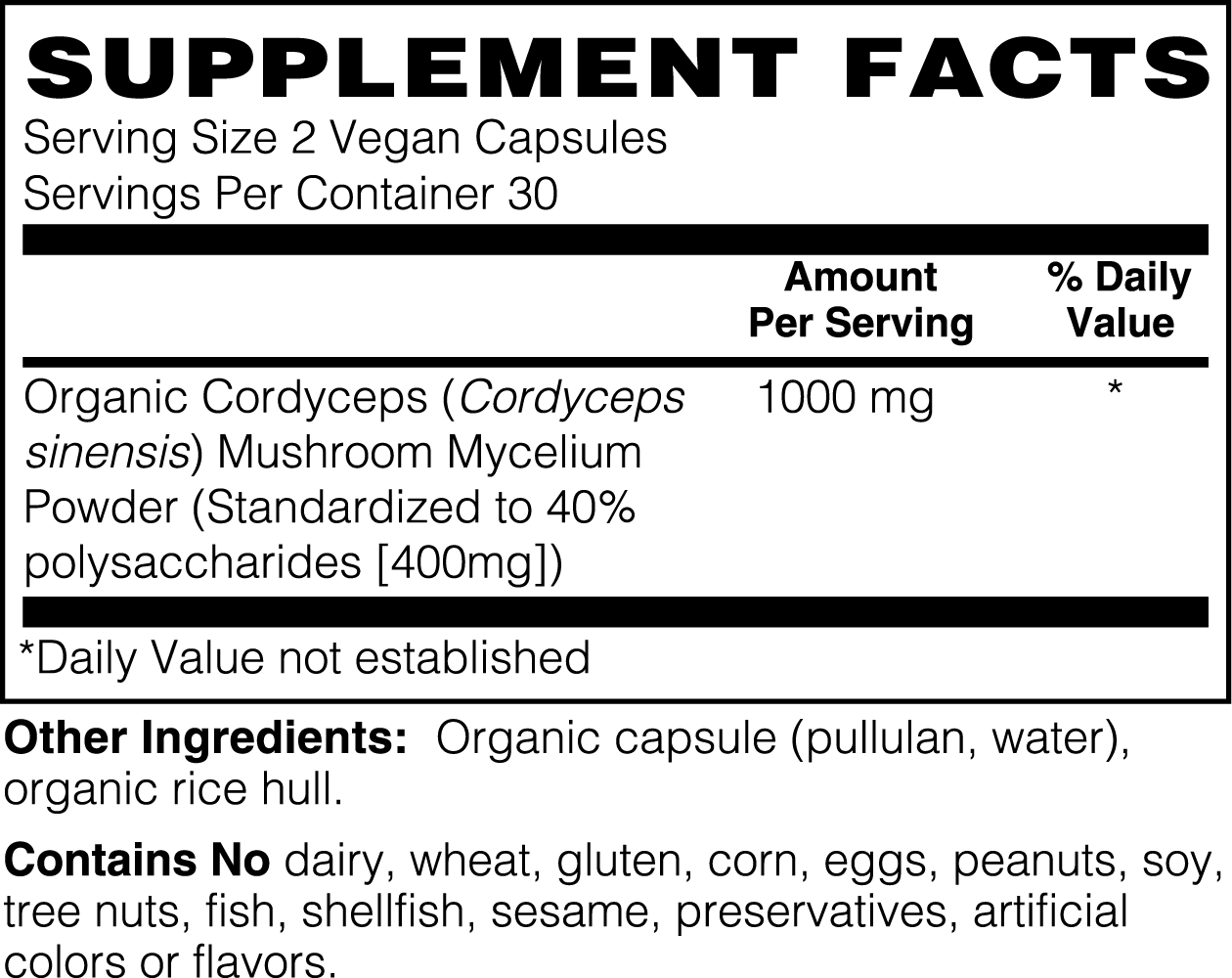 Cordyceps Vitamins (Fatigue, Anti-Aging, Cholesterol) - Happy Pills